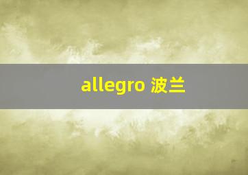 allegro 波兰